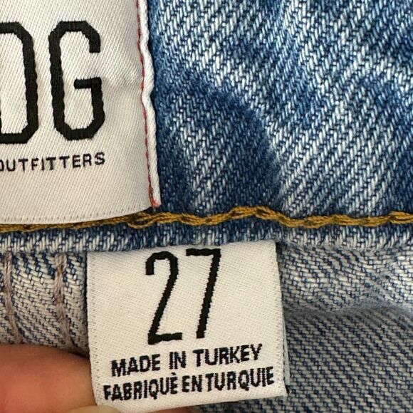 BDG shorts womens Sz 27 jeans summer cut out distress Blue Denim Ripped Western - Picture 7 of 12